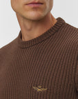 Aeronautica Militare Crewneck Sweater - Chestnut Brown-Men's Sweaters-Brooklyn-Vancouver-Yaletown-Canada