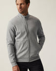 34 Heritage High Neck Zip-Up Grey Melange-Men's Sweaters-Brooklyn-Vancouver-Yaletown-Canada