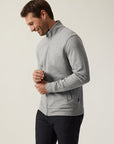 34 Heritage High Neck Zip-Up Grey Melange-Men's Sweaters-Brooklyn-Vancouver-Yaletown-Canada