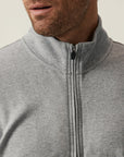 34 Heritage High Neck Zip-Up Grey Melange-Men's Sweaters-Brooklyn-Vancouver-Yaletown-Canada