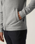 34 Heritage High Neck Zip-Up Grey Melange-Men's Sweaters-Brooklyn-Vancouver-Yaletown-Canada