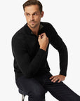 34 Heritage Quarter Zip Sweater Black-Men's Sweaters-Brooklyn-Vancouver-Yaletown-Canada