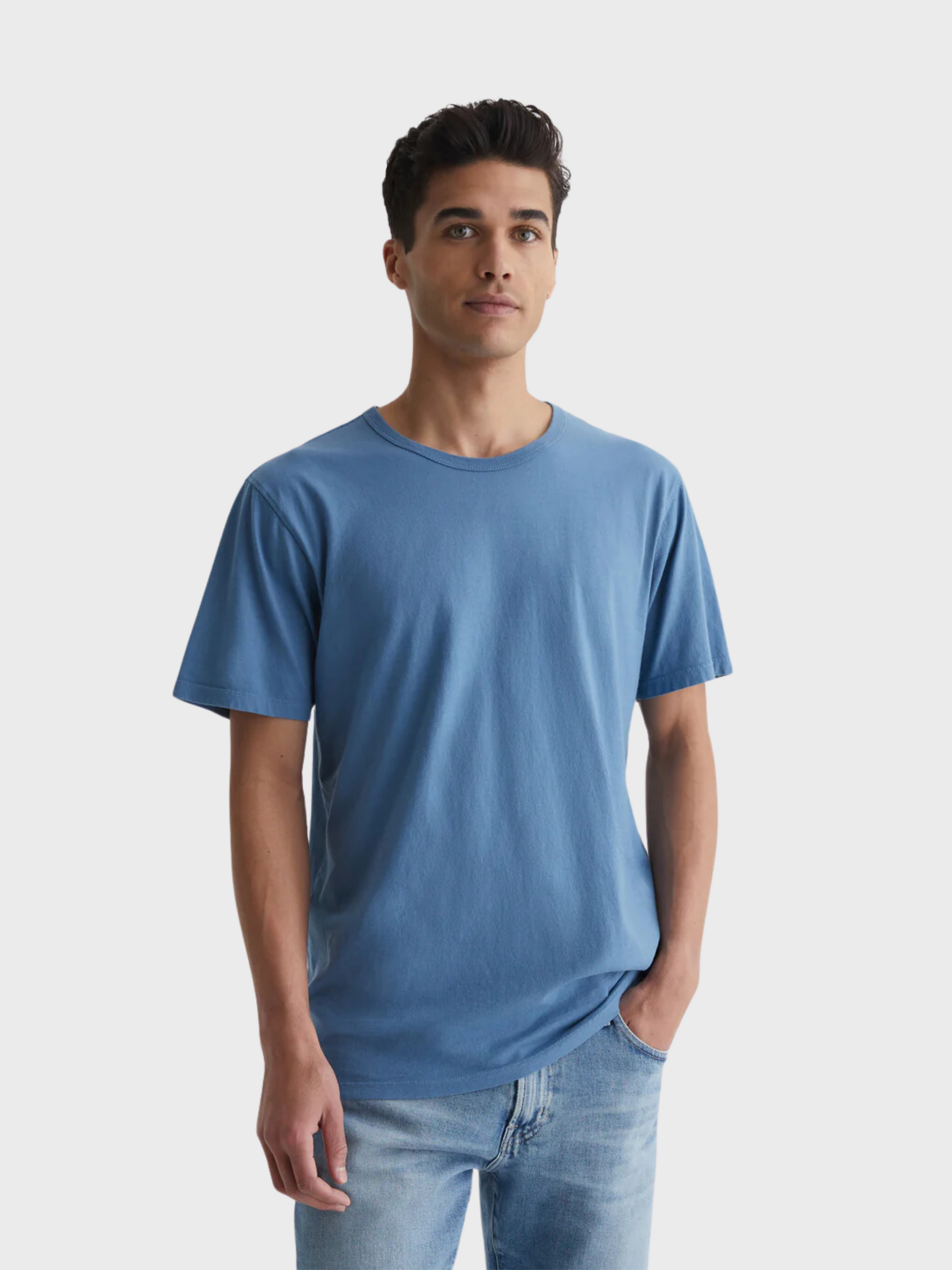 AG Bryce Crew Tee Crystal Blue SS24-Men&#39;s T-Shirts-S-Brooklyn-Vancouver-Yaletown-Canada