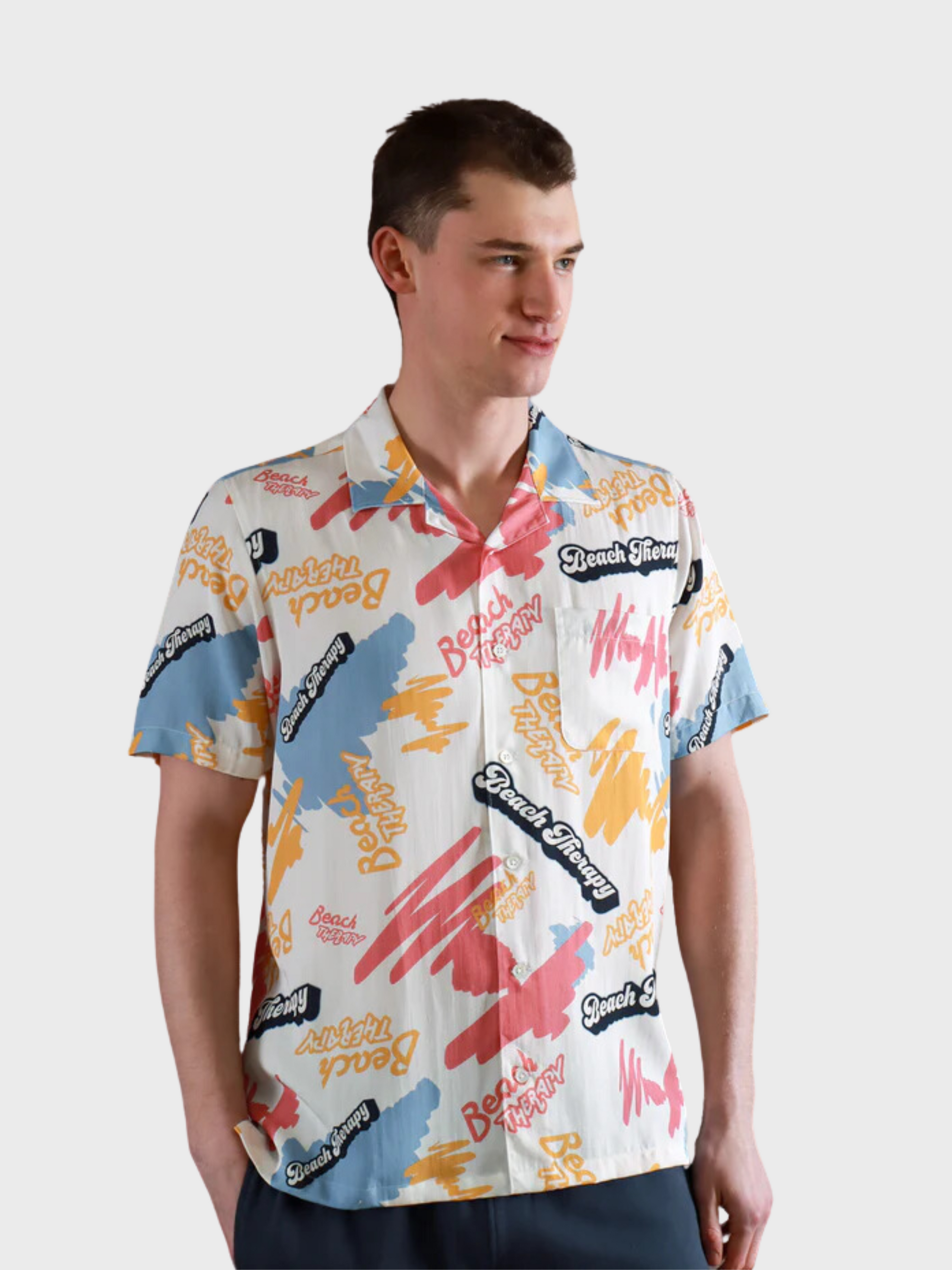Far Afield Stachio SS Beach Therapy Button Up Snow White SS24-Men&#39;s Shirts-S-Brooklyn-Vancouver-Yaletown-Canada
