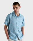 Far Afield Stachio SS Floral Jacquard Button Up Allure Blue SS24-Men's Shirts-S-Brooklyn-Vancouver-Yaletown-Canada