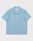 Far Afield Stachio SS Floral Jacquard Button Up Allure Blue SS24-Men's Shirts-Brooklyn-Vancouver-Yaletown-Canada