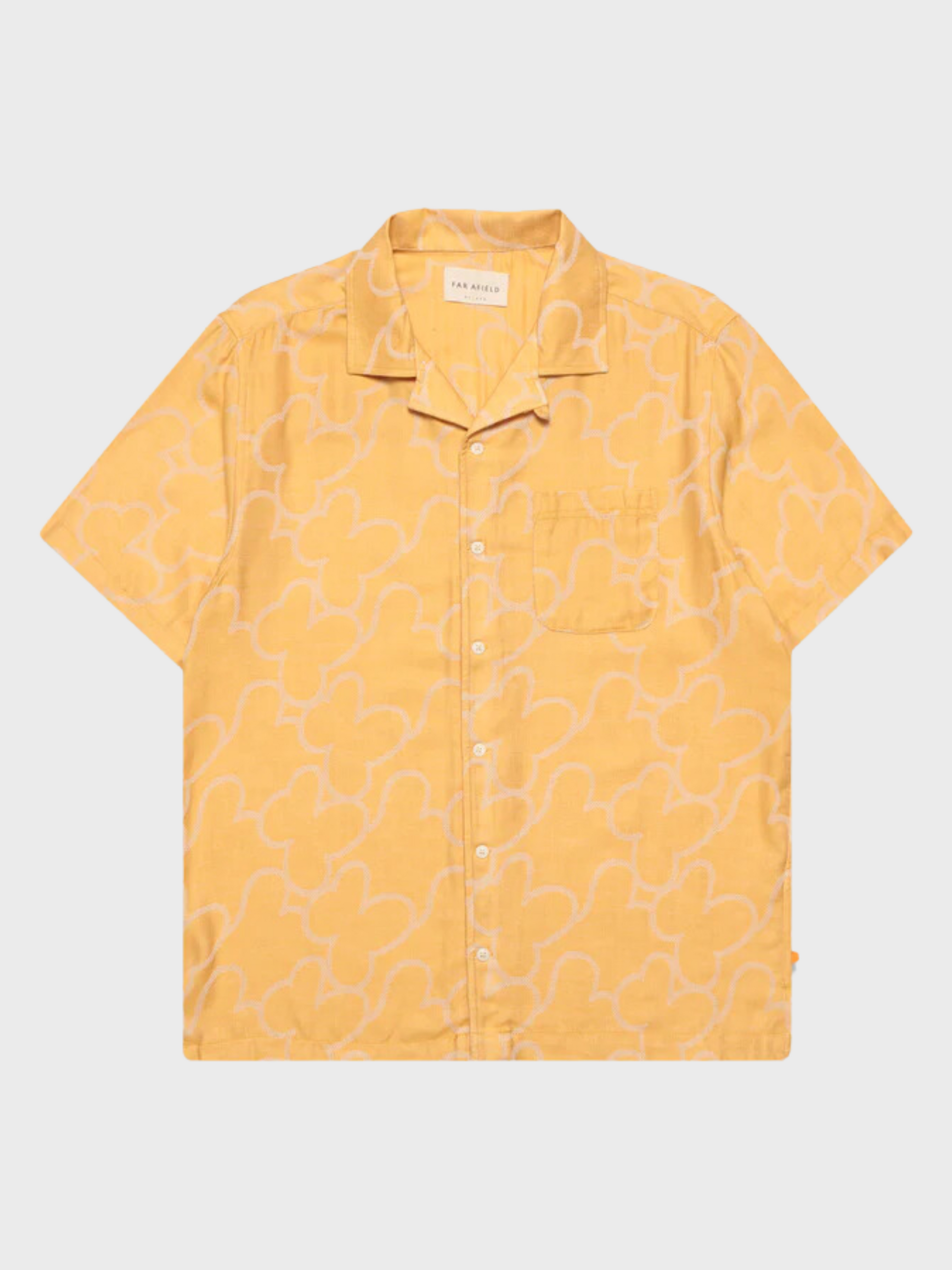 Far Afield Stachio SS Floral Jacquard Button Up Honey Gold SS24-Men's Shirts-Brooklyn-Vancouver-Yaletown-Canada