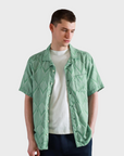 Far Afield Stachio SS Leaf Jacquard Button Up Frosty Green SS24-Men's Shirts-S-Brooklyn-Vancouver-Yaletown-Canada