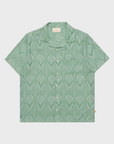 Far Afield Stachio SS Leaf Jacquard Button Up Frosty Green SS24-Men's Shirts-Brooklyn-Vancouver-Yaletown-Canada