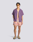 Bather Macaw Jungle Swim Trunk - Red-Men's Shorts-Brooklyn-Vancouver-Yaletown-Canada
