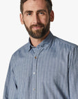 34 Heritage Herringbone Shirt Blue-Men's Shirts-Brooklyn-Vancouver-Yaletown-Canada