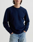 AG Blake Crew Sweatshirt - Deep Navy-Men's Sweatshirts-Brooklyn-Vancouver-Yaletown-Canada