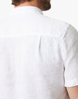 34 Heritage Linen Short Sleeve Shirt Bright White SS24-Men's Shirts-Brooklyn-Vancouver-Yaletown-Canada