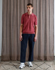 Far Afield Renard SS Waffle Polo Tee Baroque Rose SS24-Men's T-Shirts-Brooklyn-Vancouver-Yaletown-Canada