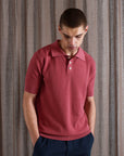 Far Afield Renard SS Waffle Polo Tee Baroque Rose SS24-Men's T-Shirts-Brooklyn-Vancouver-Yaletown-Canada