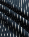 Far Afield Benny Knitted Polo - Navy/White Pinstripe-Men's Sweaters-Brooklyn-Vancouver-Yaletown-Canada