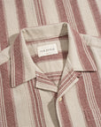 Far Afield Selleck Shirt - Dobby Stripe - Sand/Red-Men's Shirts-Brooklyn-Vancouver-Yaletown-Canada