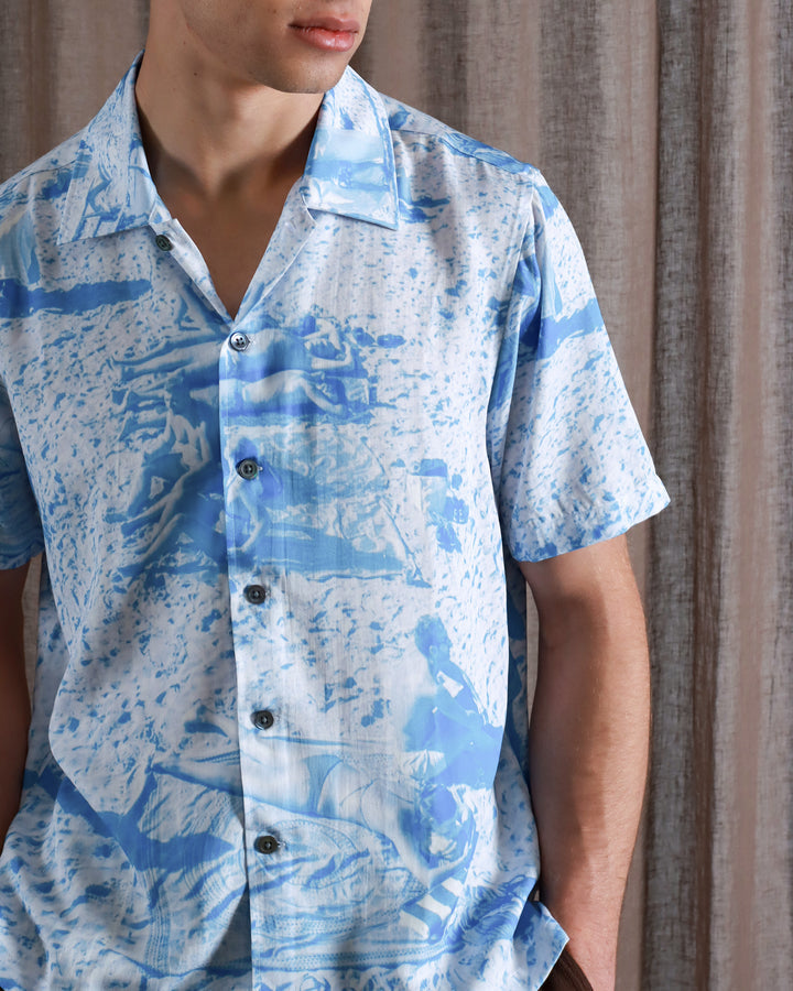 Far Afield Busey SS Beach Button Up Allure Blue SS24-Men&#39;s Shirts-Brooklyn-Vancouver-Yaletown-Canada