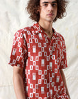 Far Afield Selleck SS Shirt - Ceatano Print Deep Red-Men's Shirts-Brooklyn-Vancouver-Yaletown-Canada