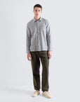 Far Afield Classic Two Pocket Shirt - Dobby Blocks - White/Grey-Men's Shirts-Brooklyn-Vancouver-Yaletown-Canada