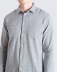 Far Afield Classic Two Pocket Shirt - Dobby Blocks - White/Grey-Men's Shirts-Brooklyn-Vancouver-Yaletown-Canada
