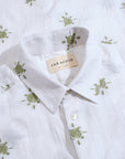 Far Afield Classic Shirt - Sun Jacquard - White/Green-Men's Shirts-Brooklyn-Vancouver-Yaletown-Canada