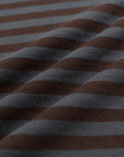 Far Afield Breton Stripe T-Shirt - Yarn Dyed - Grey/Brown-Men's Shirts-Brooklyn-Vancouver-Yaletown-Canada