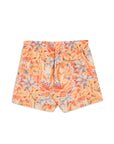 Bather Macaw Jungle Swim Trunk - Red-Men's Shorts-Brooklyn-Vancouver-Yaletown-Canada