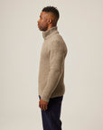 Peregrine Birchall Quarter Zip Jumper - Oak-Men's Sweaters-Brooklyn-Vancouver-Yaletown-Canada