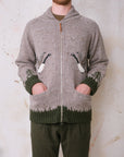 Outclass Zip Cardigan - Goose Motif-Men's Sweaters-Brooklyn-Vancouver-Yaletown-Canada