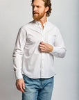 Easy Mondays Stretch Poplin Shirt White-Men's Shirts-Brooklyn-Vancouver-Yaletown-Canada