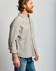 Easy Mondays Crinkle Button Down Stone-Men's Shirts-Brooklyn-Vancouver-Yaletown-Canada