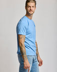 Easy Mondays Crew Neck SS Cotton T-Shirt - Azure-Men's T-Shirts-Brooklyn-Vancouver-Yaletown-Canada