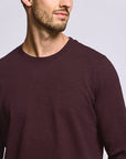 Easy Mondays Long Sleeve Slub Cotton T-Shirt - Oxblood-Men's T-Shirts-Brooklyn-Vancouver-Yaletown-Canada