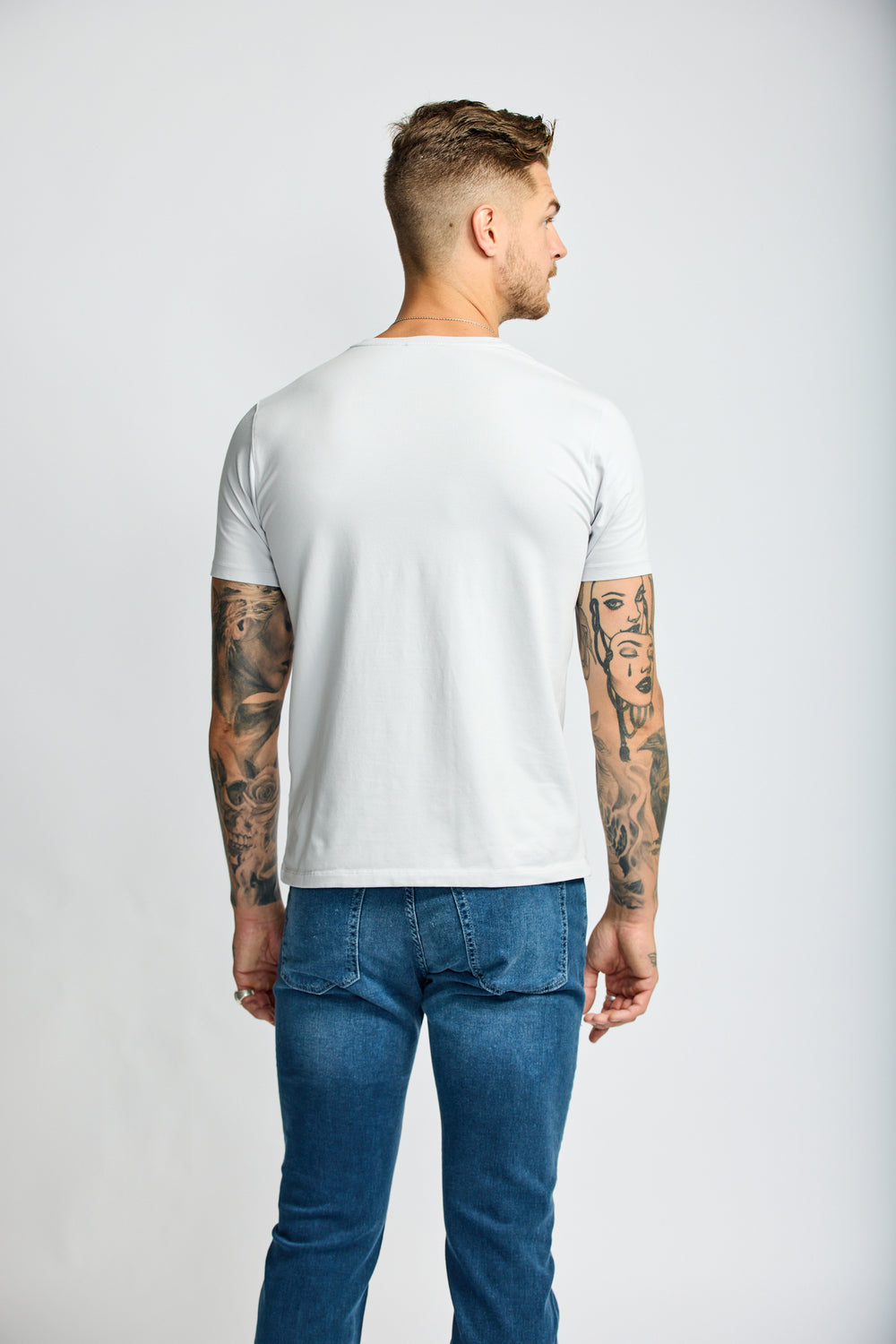 Easy Mondays V Neck Tee Cloud SS24-Men's T-Shirts-Brooklyn-Vancouver-Yaletown-Canada