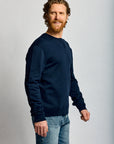 Easy Mondays Slub Cotton Sweatshirt Navy-Men's Sweatshirts-Brooklyn-Vancouver-Yaletown-Canada
