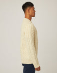 Peregrine Hudson Aran Jumper - Cream-Men's Sweaters-Brooklyn-Vancouver-Yaletown-Canada