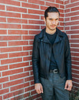 Schott Perfecto Raven Lambskin Leather Jacket Black-Men's Leather Jackets-Brooklyn-Vancouver-Yaletown-Canada