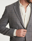 34 Heritage Matteo Mini Checked Blazer Dark Blue-Men's Blazers-Brooklyn-Vancouver-Yaletown-Canada