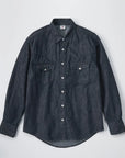 Edwin Kst069-00 Western Shirt - Blue Denim-Men's Shirts-Brooklyn-Vancouver-Yaletown-Canada