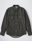 Edwin Kst069-01 Western Shirts - Black Denim-Men's Shirts-Brooklyn-Vancouver-Yaletown-Canada