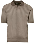 Arovescio Polo Derby Costa Piatta "Wave" Johnny Collar - Bark-Men's Sweaters-Brooklyn-Vancouver-Yaletown-Canada