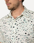 18Waits Short Sleeve Dylan Shirt Teal Terrazo-Men's Shirts-Brooklyn-Vancouver-Yaletown-Canada