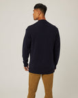 Peregrine Merino Wool Makers Stitch Cardigan Navy-Men's Sweaters-Brooklyn-Vancouver-Yaletown-Canada