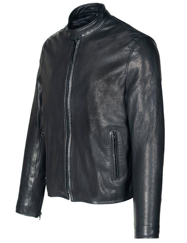 Schott Perfecto Cafe Racer Leather Jacket Black-Men's Leather Jackets-Brooklyn-Vancouver-Yaletown-Canada