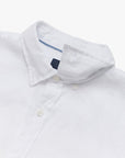 34 Heritage Linen Short Sleeve Shirt Bright White SS24-Men's Shirts-Brooklyn-Vancouver-Yaletown-Canada