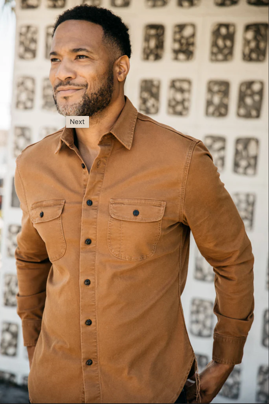 Kato The Brace Oxford St LS Button Up Whiskey SS24-Men&#39;s Shirts-Brooklyn-Vancouver-Yaletown-Canada
