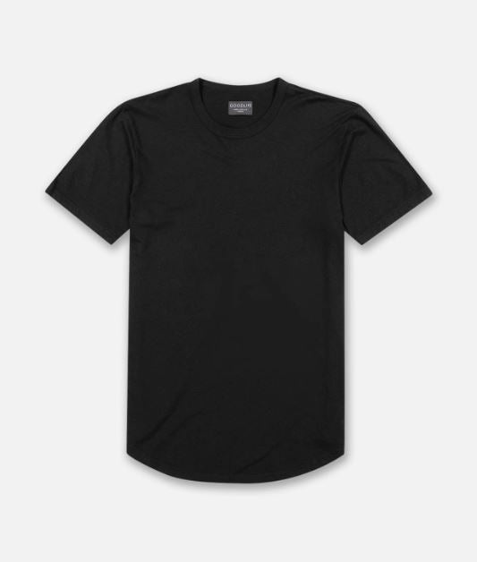 Goodlife-Slub Scallop Crew Tee-Black FW23-Men's T-Shirts-Yaletown-Vancouver-Surrey-Canada