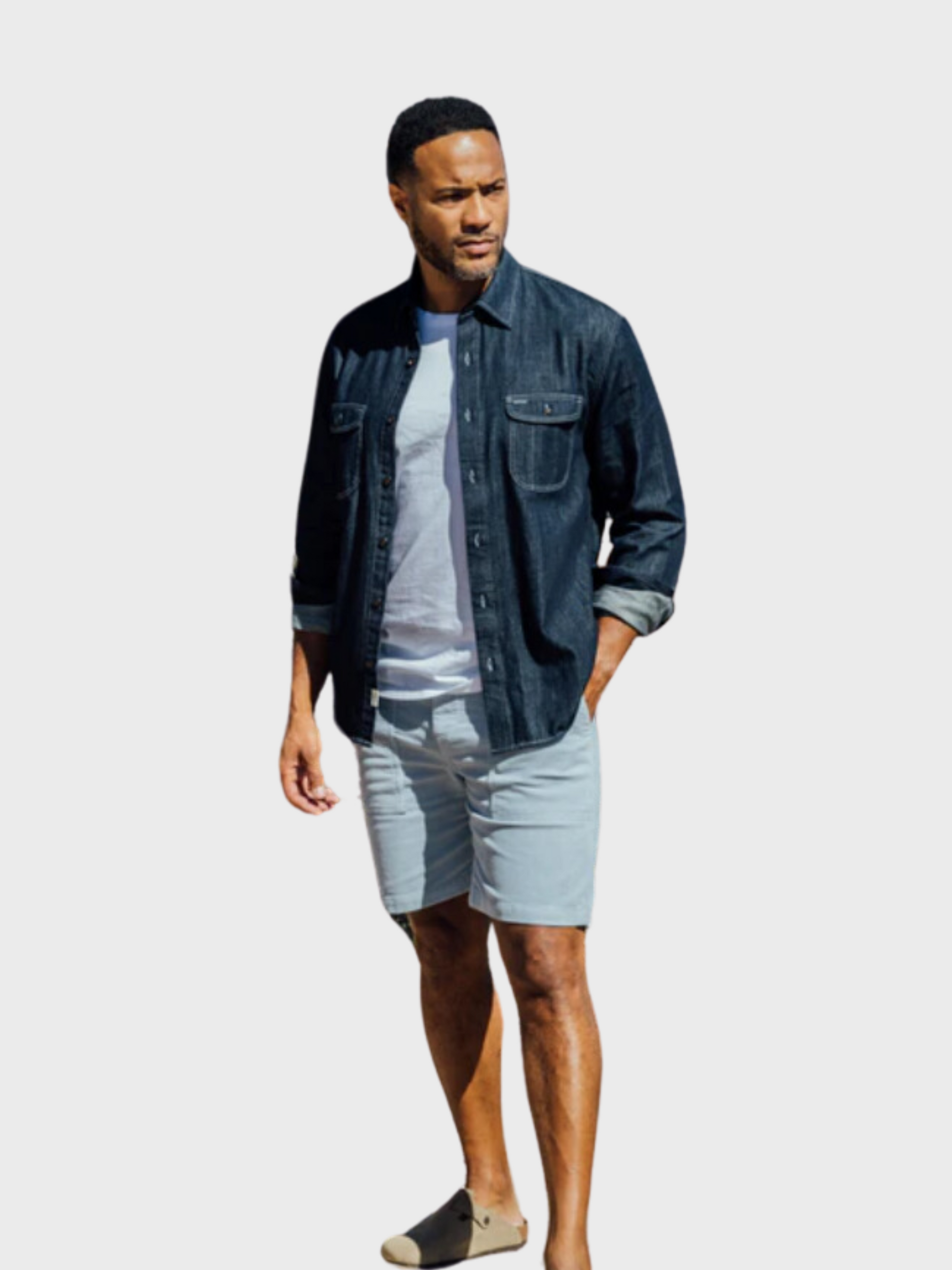 Kato The Cove Stretch 16W Cord Shorts Light Marine SS24-Men&#39;s Shorts-Brooklyn-Vancouver-Yaletown-Canada