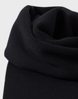 Merz Classic Scarf, Ribbed Structure, Merino Wool - deep black-Men's Accessories-Brooklyn-Vancouver-Yaletown-Canada